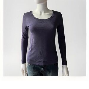 Hanro Women Long Sleeve Top Purple / Lavender Silk / Cashmere Blend Small
